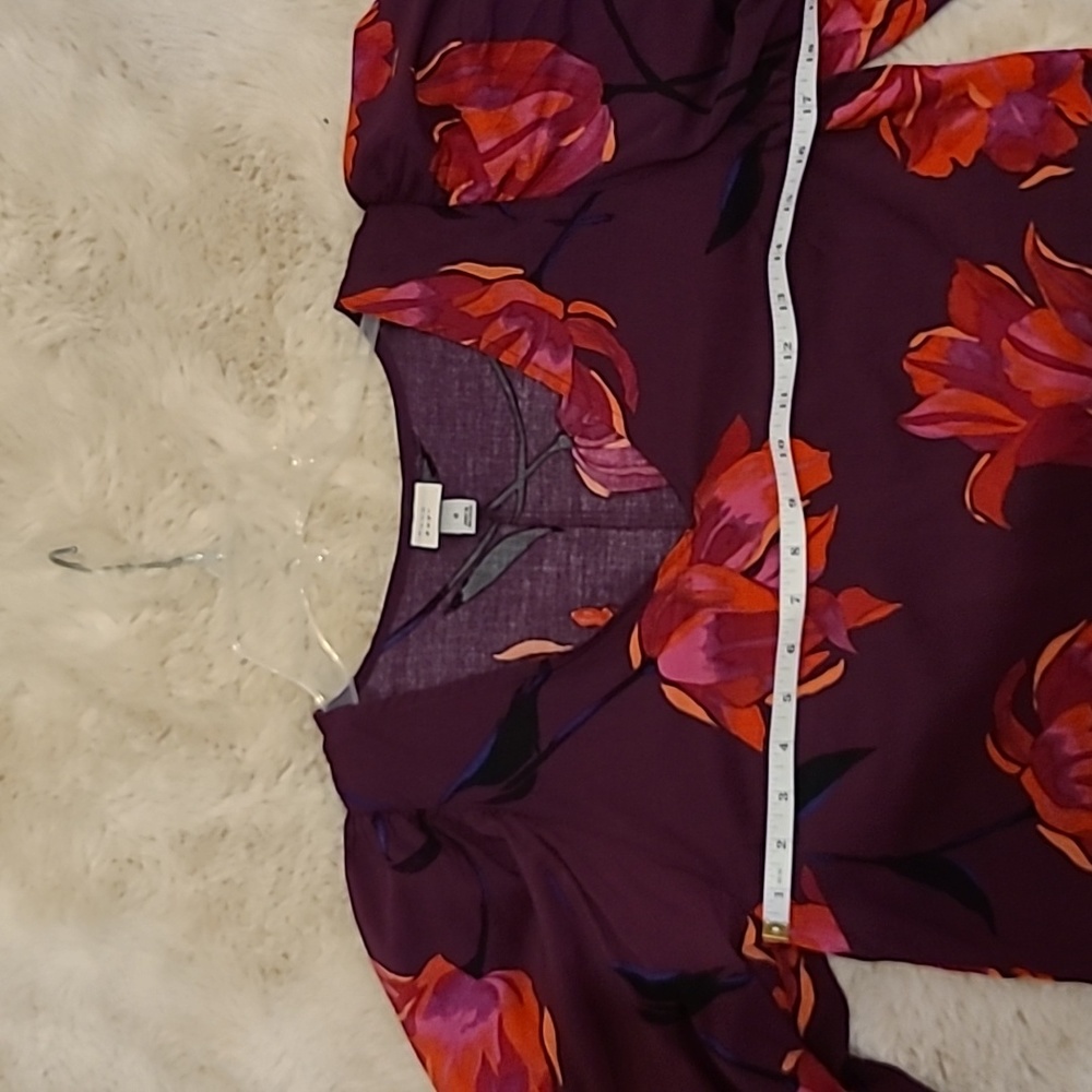 Blouse, floral,long baloon sleeves, size S